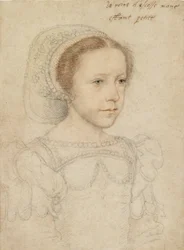 Portræt af Mary, Queen of Scots, ca. 1549 (sort og rødt kridt)